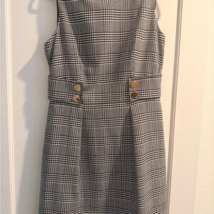 Anne Klein Black and White Checkered Midi Dress